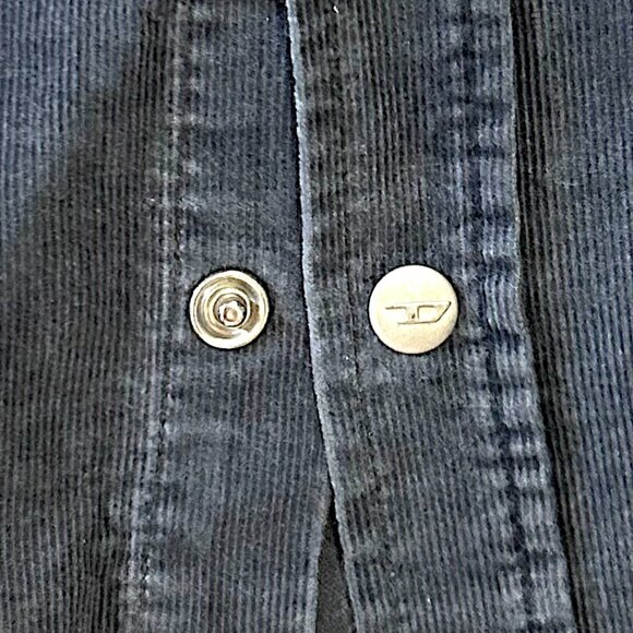 VINTAGE NAVY DIESEL WESTERN STYLE PRE-WASHED CORDUROY SHIRT - Picture 7 of 8